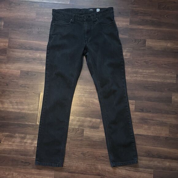 Volcom Vorta Slim Straight True To This Black Jeans Sz 31 Grunge Skater Biker - Picture 2 of 10